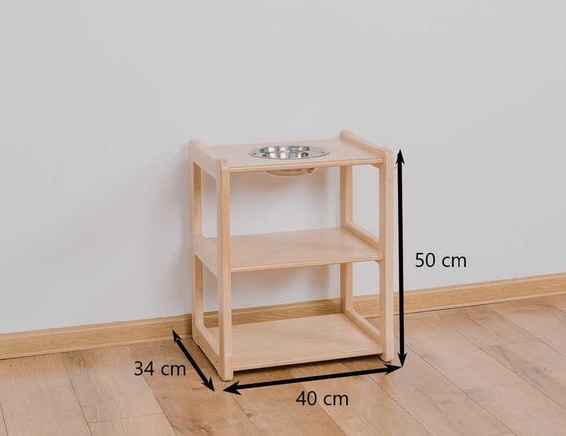 Montessori Wooden Child Washbasin with Mirror