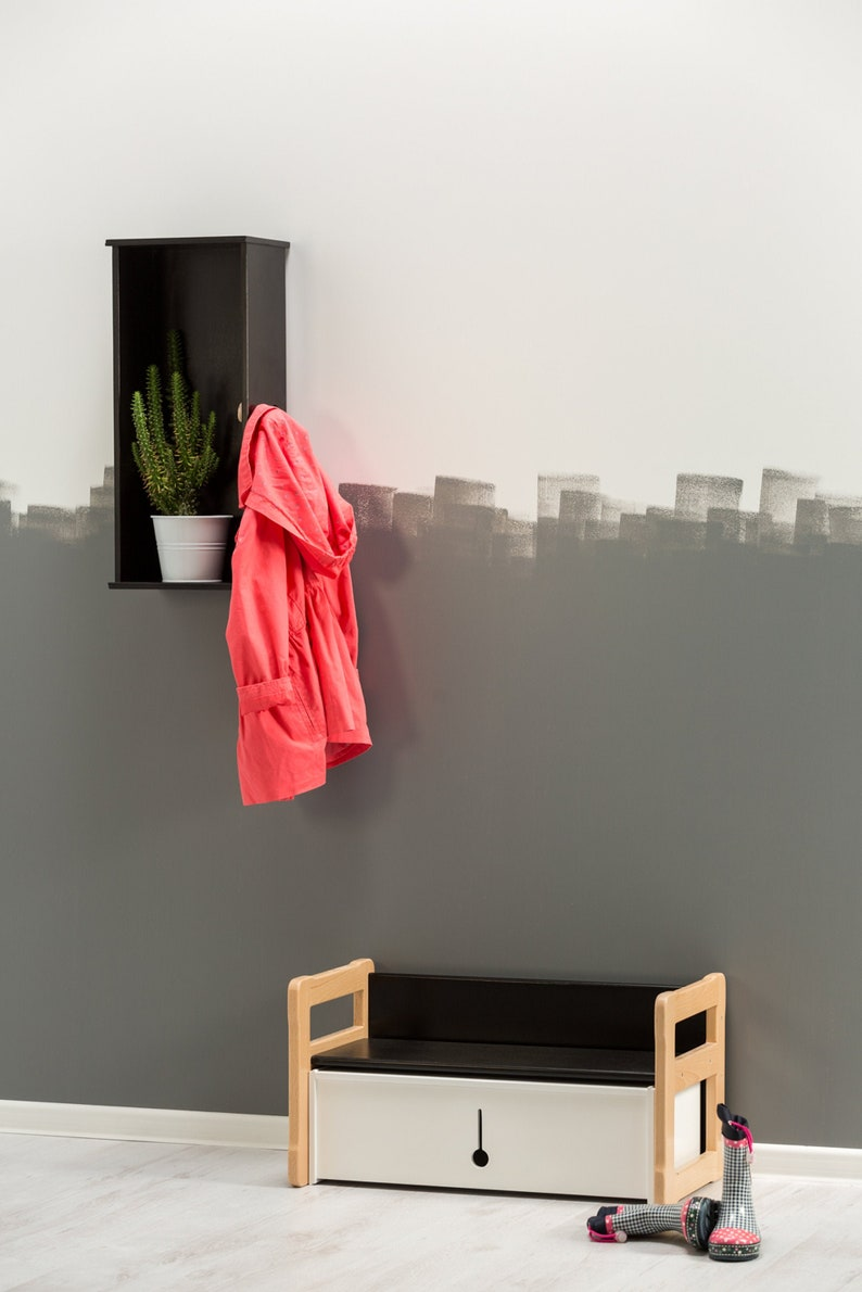 Montessori Wooden Bench & Storage Box Set