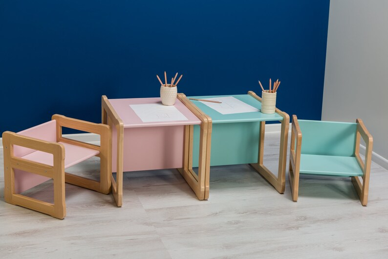 Montessori Wooden Table & 2 Chair Set