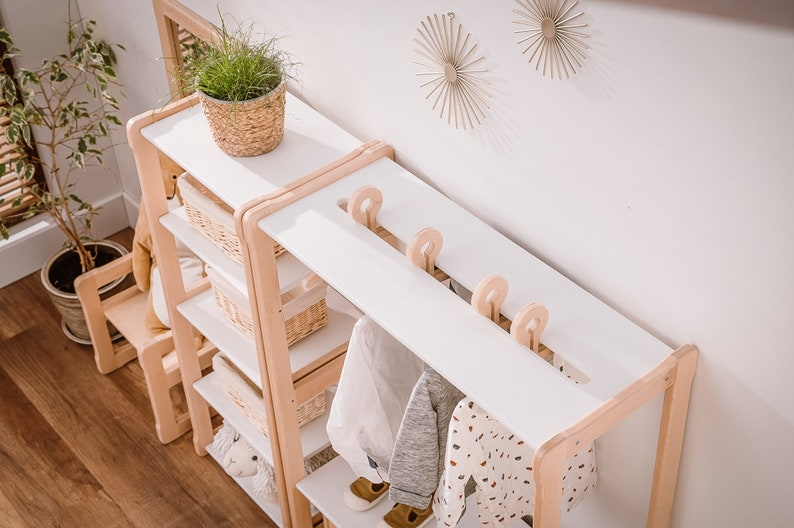 Montessori Kids Open Wardrobe with Shelf